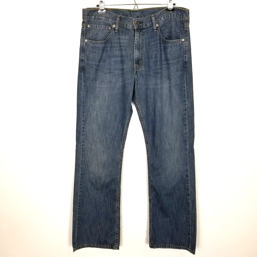 Levi's Men 527 Slim Bootcut Jeans Sz 36 x 32 Navy Blue Cotton